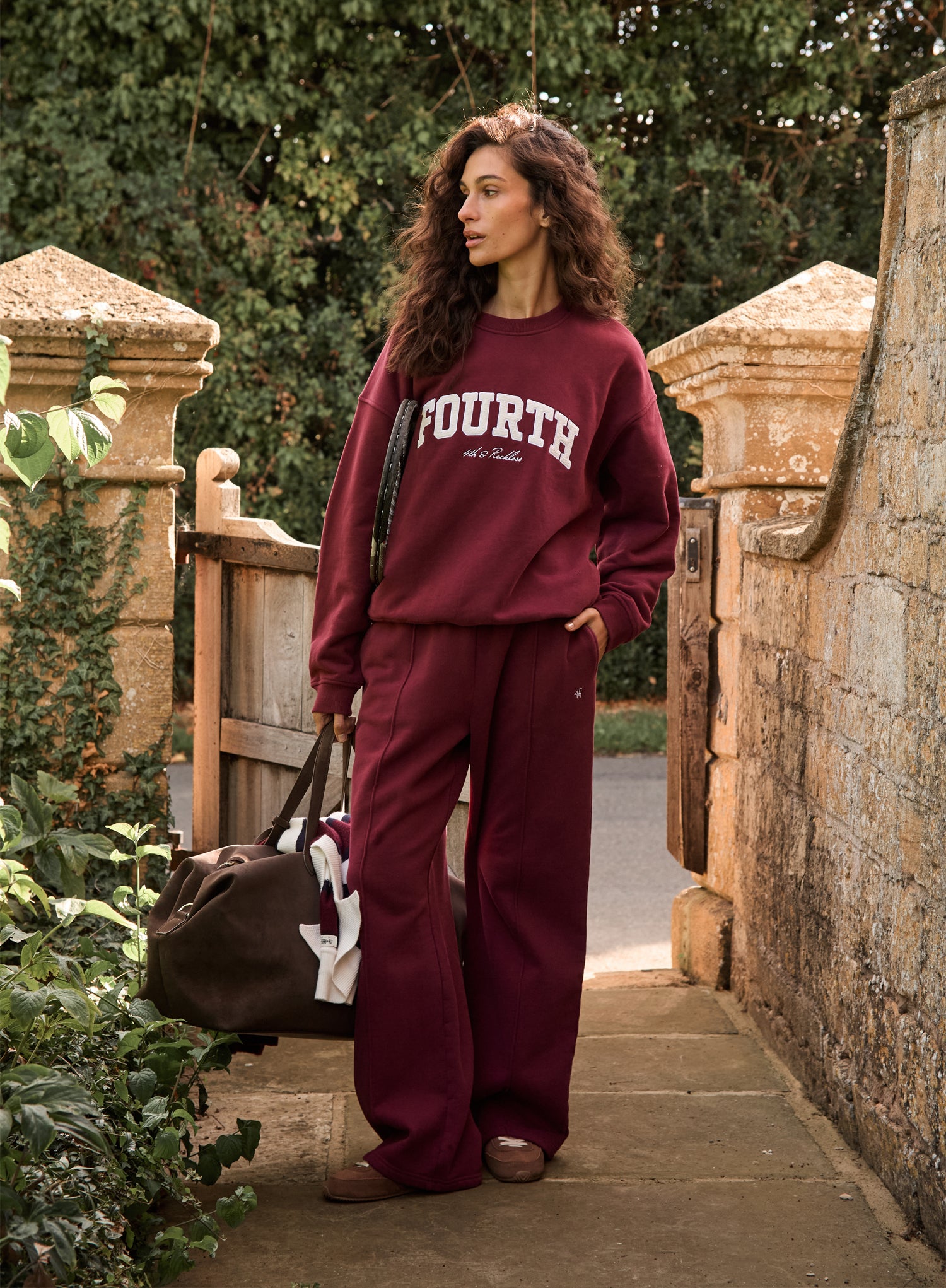 Burgundy Fourth Embroidered Branded Sweatshirt